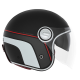 NOX PREMIUM KASK OTWARTY JET HERITAGE LINE KOLOR CZARNY MAT/CZERWONY/BIAŁY ROZMIAR L