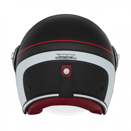 NOX PREMIUM KASK OTWARTY JET HERITAGE LINE KOLOR CZARNY MAT/CZERWONY/BIAŁY ROZMIAR XL