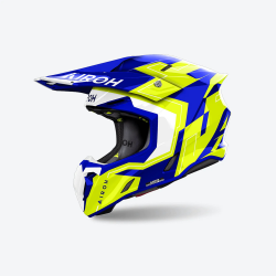 AIROH (2024) KASK CROSS / ENDURO / ATV / QUAD TWIST 3 DIZZY KOLOR BIAŁY/NIEBIESKI/ŻÓŁTY FLUO ROZMIAR S