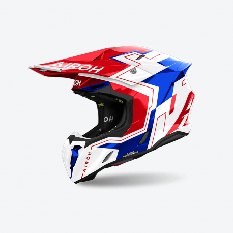 AIROH (2024) KASK CROSS / ENDURO / ATV / QUAD TWIST 3 DIZZY KOLOR BIAŁY/NIEBIESKI/CZERWONY ROZMIAR L