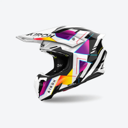 AIROH (2024) KASK CROSS / ENDURO / ATV / QUAD TWIST 3 RAINBOW KOLOR BIAŁY/CZARNY/ZÓŁTY ROZMIAR M