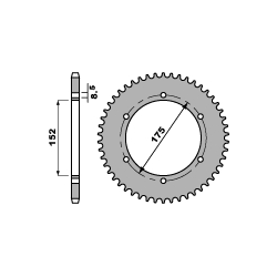 PBR ZĘBATKA TYLNA 844 57 F YAMAHA DT 125R (93-06) (JTR839.57) (ŁAŃC. 428)