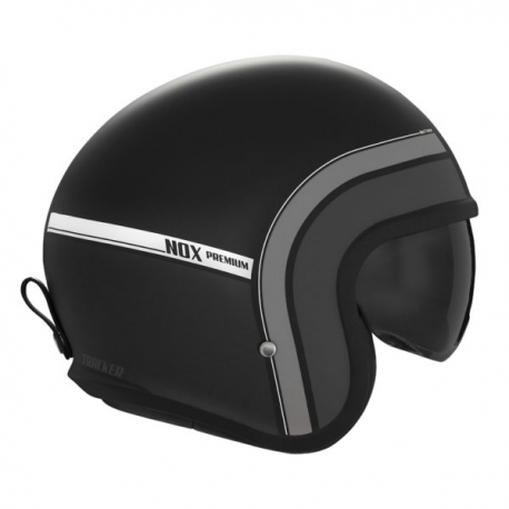 NOX PREMIUM KASK OTWARTY JET NEXT TRAKER KOLOR CZARNY/TYTANOWY MAT ROZMIAR L (CIEMNA BLENDA)