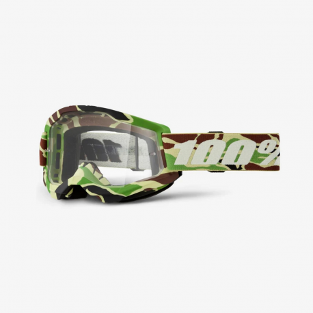 100 PROCENT GOGLE MODEL STRATA 2 WAR CAMO - CLEAR LENS - KOLOR ZIELONY/BRĄZOWY CAMO SZYBKA PRZEŹROCZYSTA