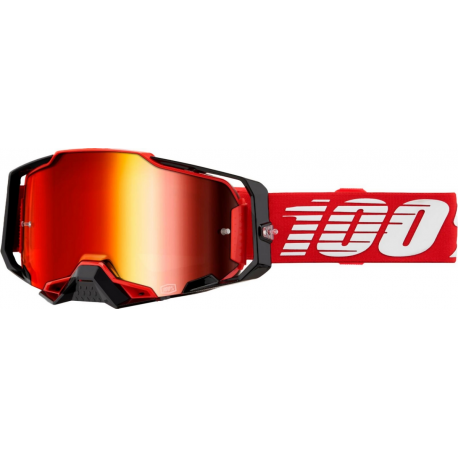 100 PROCENT GOGLE MODEL ARMEGA RED - MIRROR RED LENS - KOLOR CZERWONY/CZARNY/BIAŁY SZYBA CZERWONE LUSTRO