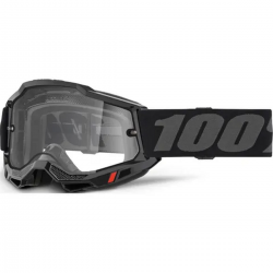 100 PROCENT GOGLE MODEL ACCURI 2 ENDURO MOTO BLACK - CLEAR LENS - KOLOR CZARNY/SZARY SZYBKA PRZEŹROCZYSTA