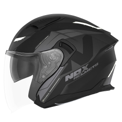 NOX KASK OTWARTY JET Z BLENDĄ N130 KLINT KOLOR CZARNY/SZARY/BIAŁY MAT ROZMIAR L