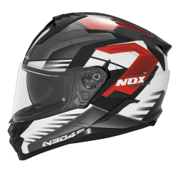 NOX KASK INTEGRALNY (FULL FACE) Z BLENDĄ N304S CARVER KOLOR CZARNY/BIAŁY/CZERWONY ROZMIAR S