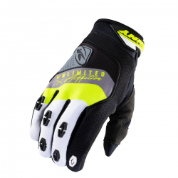 KENNY RACING RĘKAWICE CROSS/ENDURO MODEL SAFETY BLACK/GREY/YELLOW KOLOR CZARNY/SZARY/ŻÓŁTY FLUO ROZMIAR M