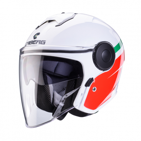 CABERG KASK OTWARTY JET Z BLENDĄ MODEL SOHO ZEPHYR KOLOR BIAŁY/ZIELONY/CZERWONY ROZMIAR L