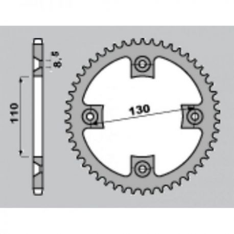 GROSSKOPF PROMOCJA ZĘBATKA TYLNA ALUMINIOWA KOLOR CZARNY 4306 56 HONDA CR 80/85 '96-'07, CRF 150 '07-'22 (ŁAŃC.420)