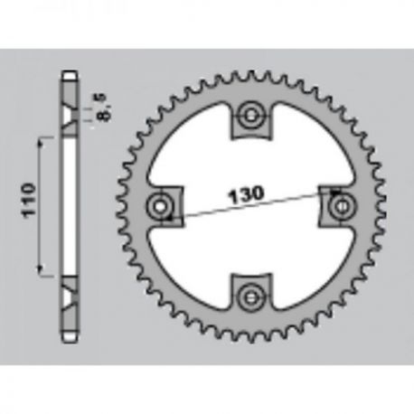 GROSSKOPF PROMOCJA ZĘBATKA TYLNA ALUMINIOWA KOLOR CZARNY 4306 58 HONDA CR 85 '03-'07, CRF 150 '07-'22 (+6) (JTR215.58)