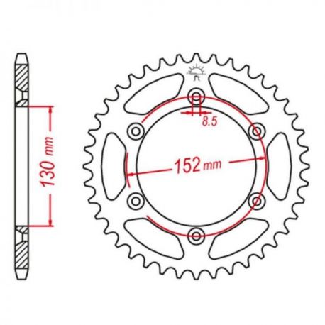 GROSSKOPF PROMOCJA ZĘBATKA TYLNA 4500 46 KOLOR APRILIA SXV 450/550 '06-'12 (JTR706.46)