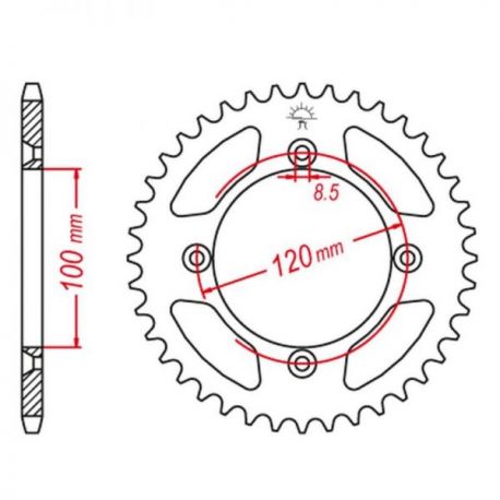 GROSSKOPF PROMOCJA ZĘBATKA TYLNA ALUMINIOWA KOLOR CZARNY 798 46 SUZUKI RM 80/85 '02-'18, YAMAHA YZ 80/85 '93-'20 (JTR798.46)