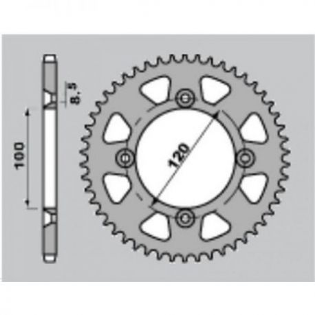 JR ZĘBATKA TYLNA ALUMINIOWA (ANODOWANA) 798 47 NIEBIESKA