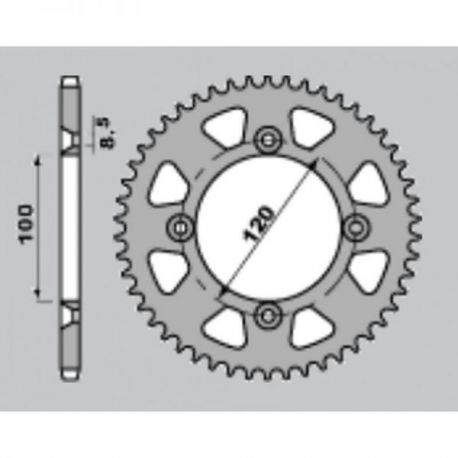 JR ZĘBATKA TYLNA ALUMINIOWA (ANODOWANA) 798 53 NIEBIESKA