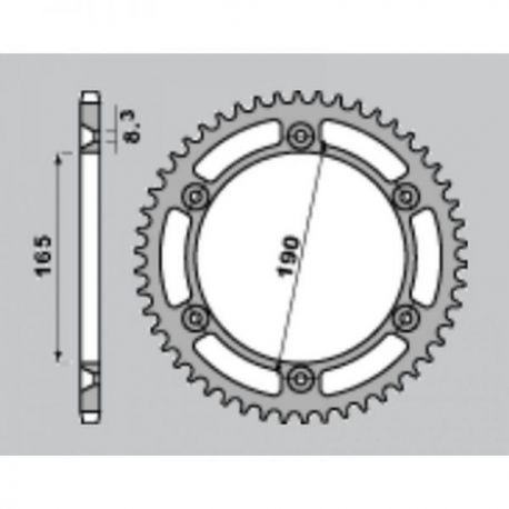 GROSSKOPF PROMOCJA ZĘBATKA ALUMINOWA KOLOR CZARNY 896 51 KTM 125 MX '90, 250 MX '83-'87, 500 MX '85-87, 350 ENDURO '84-'87, 600