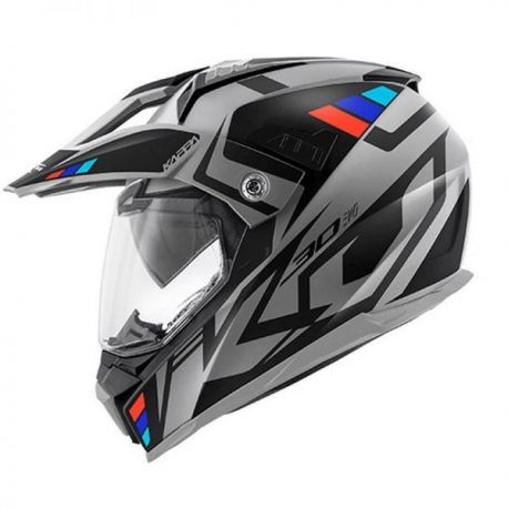 KAPPA 2022/01 KASK KV30 EVO GRAYER DUAL OFF ROAD Z SZYBĄ I BLENDĄ KOLOR SZARY MAT/CZARNY ROZM. M/58