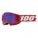 100 PROCENT (2022) ACCURI 2 YOUTH GOGGLE RED - NEON RED/BLUE LENS - GOGLE ACCURI 2 YOUTH KOLOR CZERWONY SZYBKA NIEBIESKIE LUSTRO