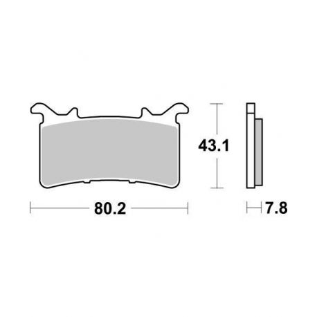 SBS KLOCKI HAMULCOWE KH757 RACING DUAL SINTER KOLOR ZŁOTY TARCZA PRAWA PRZÓD BMW M 1000 RR '21-'22, HONDA CBR 1000 RR '20-'22 (S