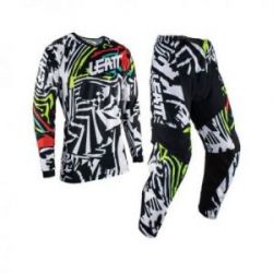 LEATT (2023) ZESTAW (KOMPLET) KOSZULKA + SPODNIE MOTO RIDE KIT 3.5 ZEBRA KOLOR BIAŁY/CZARNY/CZERWONY ROZMIAR M