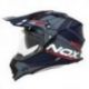 NOX KASK OFFROAD / TRAIL DUOSPORT (DUAL) N312 DRONE Z SZYBKĄ I BLENDĄ KOLOR CZARNY MAT/NIEBIESKI/CZERWONY ROZMIAR M