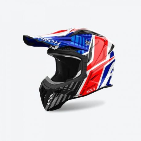 AIROH (2024) KASK CROSS / ENDURO / ATV / QUAD AVIATOR ACE 2 PROUD KOLOR BIAŁY/NIEBIESKI/CZERWONY ROZMIAR M