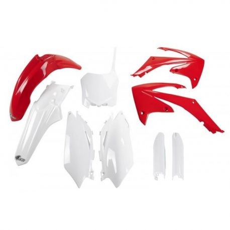 UFO KOMPLET PLASTIKÓW (FULL KIT) Z OSŁONAMI TELESKOPÓW (AMORTYZATORÓW) HONDA CRF 450 R '09-'10, CRF 250 '10 KOLOR OEM (CZERWONY/