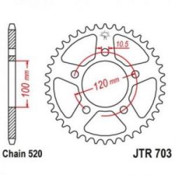 JT 2024/03 ZĘBATKA TYLNA 4396 43 APRILIA RS / TUONO 660 '21-'24, TOUNO FACTORY 660 '22, (439643JT) (ŁAŃC. 520) (OEM: CM306201)