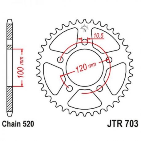 JT 2024/03 ZĘBATKA TYLNA 4396 43 APRILIA RS / TUONO 660 '21-'24, TOUNO FACTORY 660 '22, (439643JT) (ŁAŃC. 520) (OEM: CM306201)