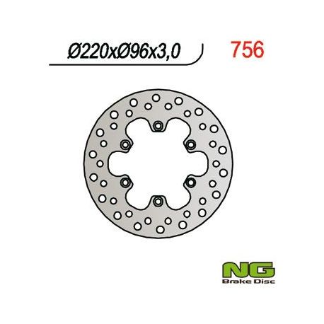 NG TARCZA HAMULCOWA PRZÓD KAWASAKI KX 80 '84-'00, KX 85 '01-16, KX 100 '06-16 (220X96X3)