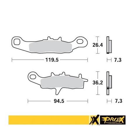 PROX KLOCKI HAMULCOWE KH258 / KH349 KAWASAKI KX 80/85/100 '97-20, SUZUKI RM 85 '05-20 PRZÓD, KAWASAKI KFX 450R 08-14, KVF 650 BR