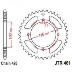 JT ZĘBATKA TYLNA 467 47 KAWASAKI KX 80/85 '86-'17 (46747JT) (ŁAŃC. 420)