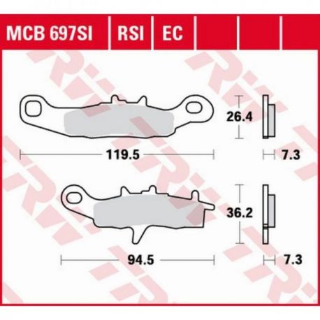 TRW LUCAS ZF KLOCKI HAMULCOWE KH258 SIMTER OFFROAD KAWASAKI KX 80/85 '97-, KX 100 '97-'09, KLR 250 '99-'12, SUZUKI RM 85 '05-, P