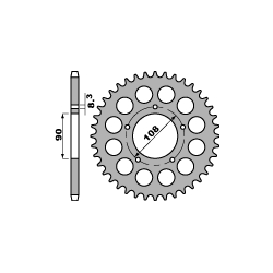 PBR ZĘBATKA TYLNA 1022 36 C45 DUCATI 900SS (ŁAŃC. 530)