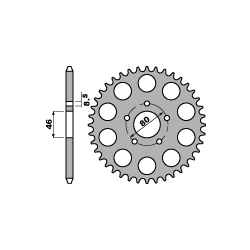 PBR ZĘBATKA TYLNA 143 40 F APRILIA 50 AF1 86-87 (ŁAŃC. 415)