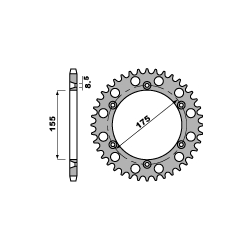 PBR ZĘBATKA TYLNA 1503 49 ALUMINIOWA (ERGAL)