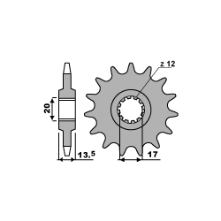 PBR ZĘBATKA PRZEDNIA 154 13 18NC (ŁAŃC. 428)