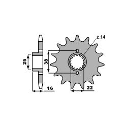 PBR ZĘBATKA PRZEDNIA 2050 14 18NC DUCATI 748/916/944/996/1000 (JTF740.14) (ŁAŃC. 525)