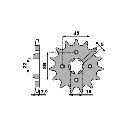 PBR ZĘBATKA PRZEDNIA 2052 15 18NC YAMAHA XT 250 TL (JAPAN) 83-84 (ŁAŃC. 520)