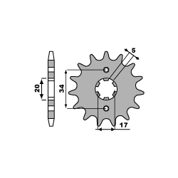 PBR ZĘBATKA PRZEDNIA 2060 13 18NC HONDA CRF 230 (03-15) (ŁAŃC. 520)