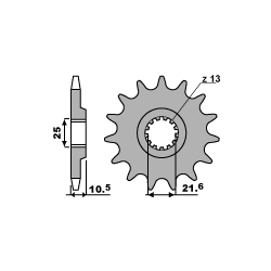 PBR ZĘBATKA PRZEDNIA 2061 12 18NC KAWASAKI KSF 250 87-04, KEF 300 95-03 (JTF1503.12) (ŁAŃC. 520)