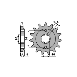 PBR ZĘBATKA PRZEDNIA 2062 13 18NC YAMAHA YFS 200 BLASTER (ŁAŃC. 520)