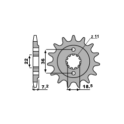 PBR ZĘBATKA PRZEDNIA 2067 13 18NC HONDA CBF 250, XR 250R (MOŻNA STOSOWAĆ JAKO 2506 13) (JTF1321.13) (ŁAŃC. 520)