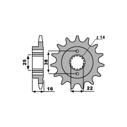 PBR ZĘBATKA PRZEDNIA 2075 14 18NC DUCATI 748 STRADA 95-02 (-1) (ŁAŃC. 520)