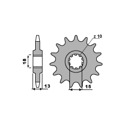 PBR ZĘBATKA PRZEDNIA 2081 13 18NC FANTIC 50/80 (ŁAŃC. 428)