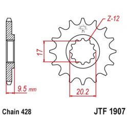 JT ZĘBATKA PRZEDNIA 2084 13 KTM SX 85 04-17 (JTF1907.13)* (ŁAŃC. 428)