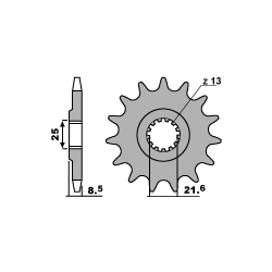 PBR ZĘBATKA PRZEDNIA 2137 15 18NC KAWASAKI Z1000 07-16 (JTF1537.15) (ŁAŃC. 525)