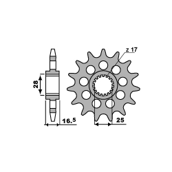 PBR ZĘBATKA PRZEDNIA 2147 16 18NC KTM 990 (ŁAŃC. 525)