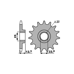 PBR ZĘBATKA PRZEDNIA 2180 12 18NC POLARIS 250/300/325/400/500 (ŁAŃC. 520) (JTF3221.12)